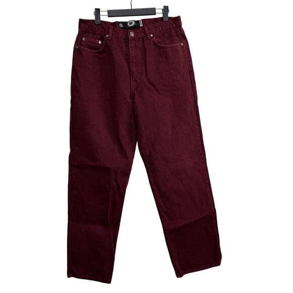 Men's Platini Jeans Cougar Western Burgundy Pants Cowboy Straight Leg 33x30